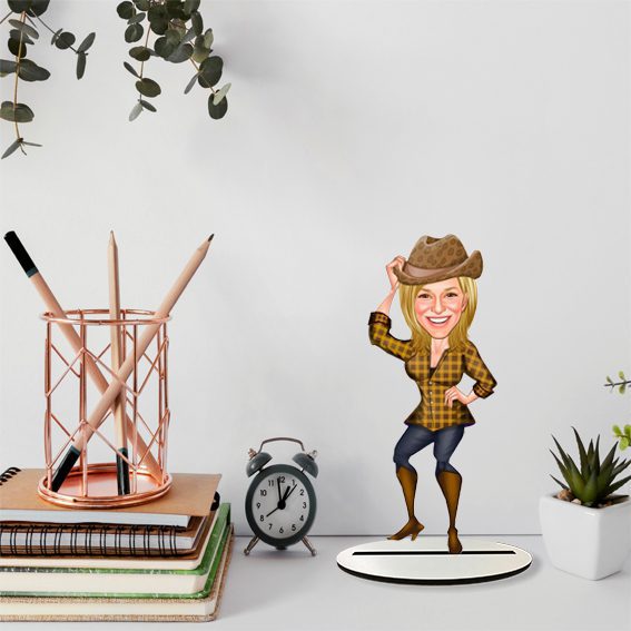 Kovboy Kız Karikatür Biblo 1