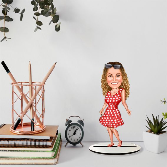 Kadın Tatil Tasarımlı Karikatür Biblo 5