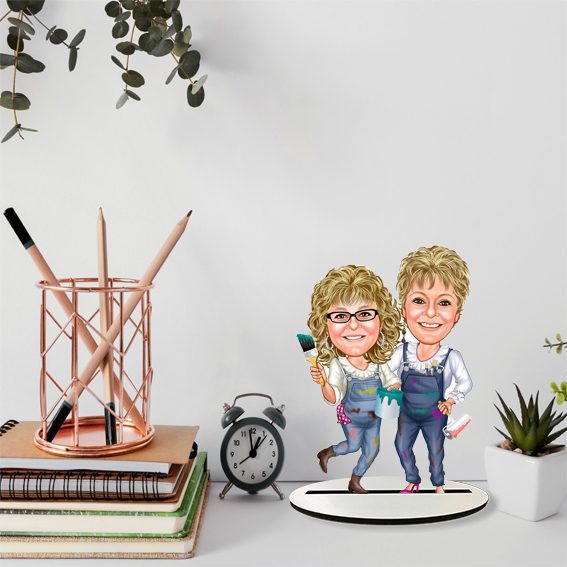 İş Arkadaşları Kız Karikatür Biblo 5