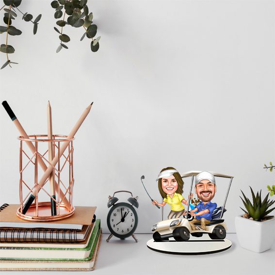 Golfçü Sevgililer Karikatürlü Biblo 1