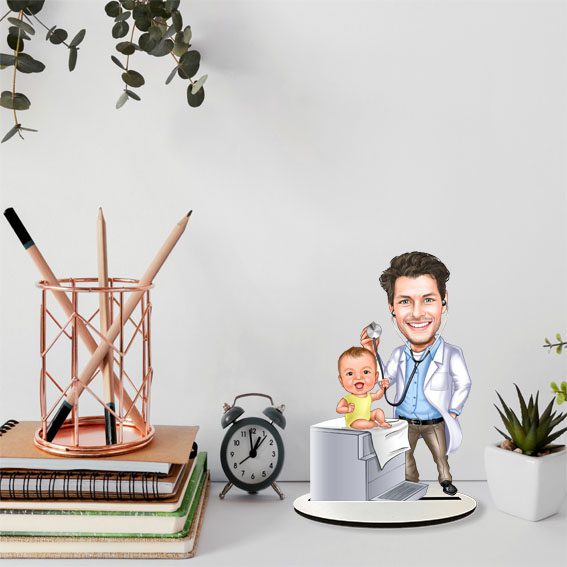 Erkek Çocuk Doktoru Karikatür Biblo 1