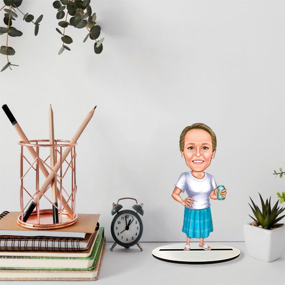 Emekli Tasarımlı Kadın Karikatür Biblo 6