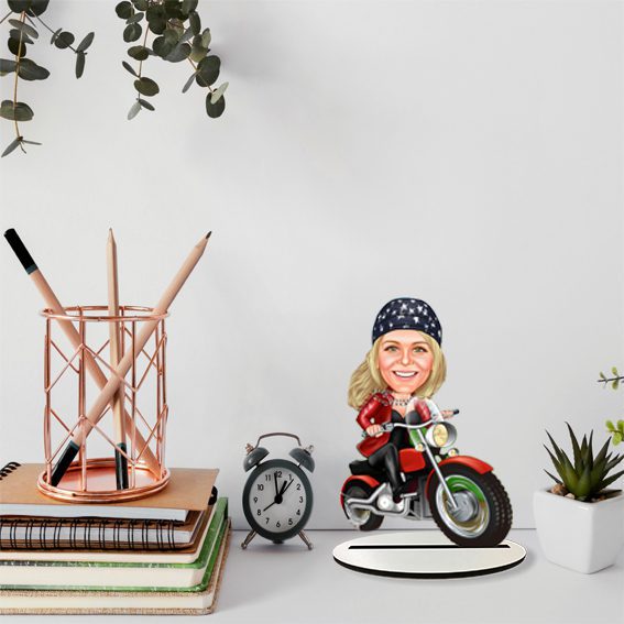 Motorcu Kız Karikatür Biblo 1