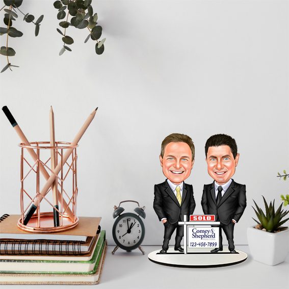 Erkek İş Arkadaşları Karikatür Biblo 19