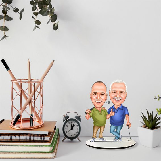 Golfçü Erkek Arkadaşlar Karikatürlü Biblo 1