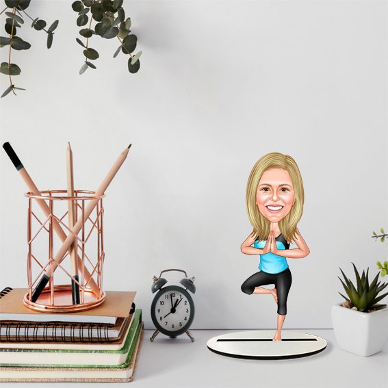 Kız Yogacı Karikatür Biblo 3