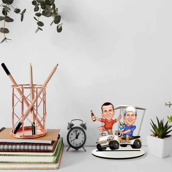 Golfçü Erkek Arkadaşlar Karikatürlü Biblo 2