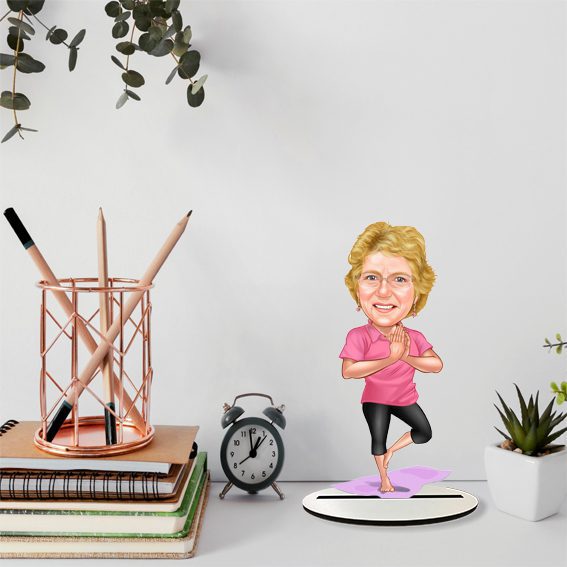 Kız Yogacı Karikatür Biblo 1