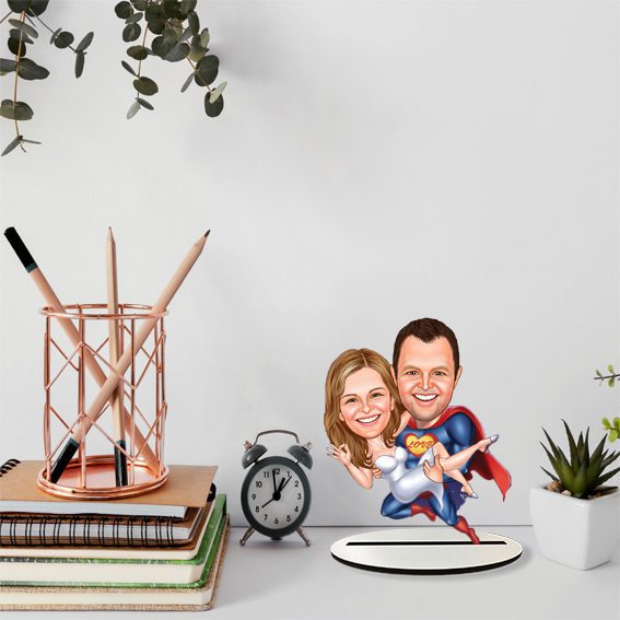 Süpermen Çift Karikatür Biblo 2