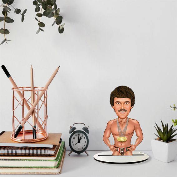 Güreş Şampiyonu Karikatür Biblo