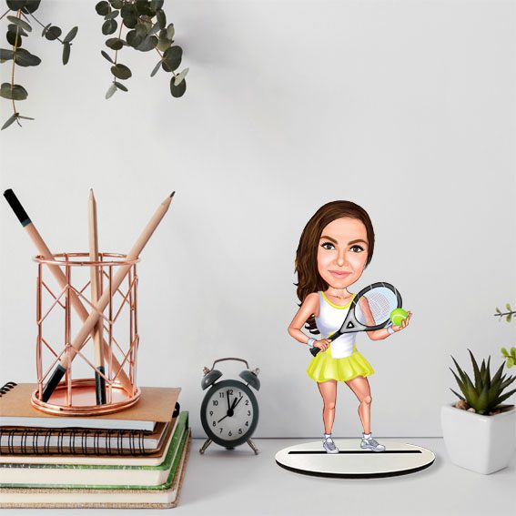 Kız Tenisci Karikatür Biblo 2