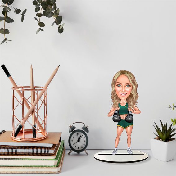 Kız Boksör Karikatür Biblo 1