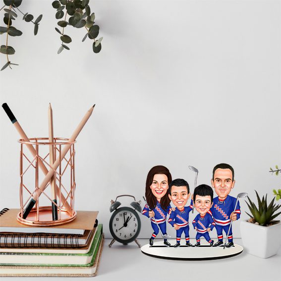 Hokeyci Aile Karikatürlü Biblo 49