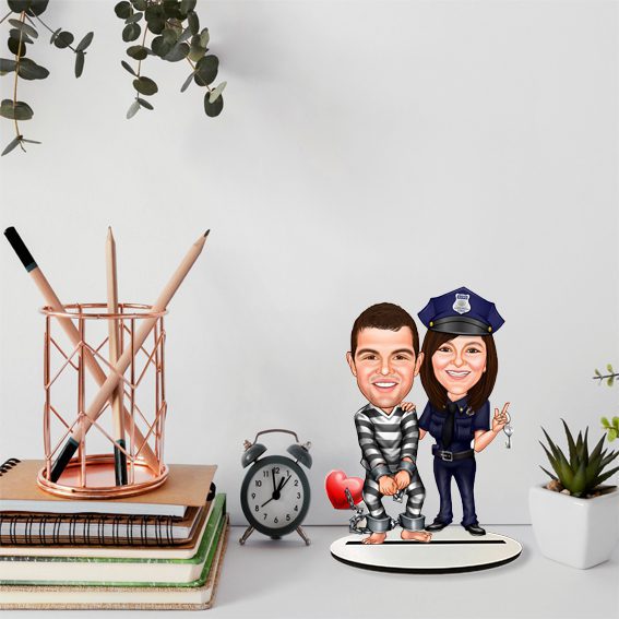 Hırsız Polis Çift Karikatür Biblo 61