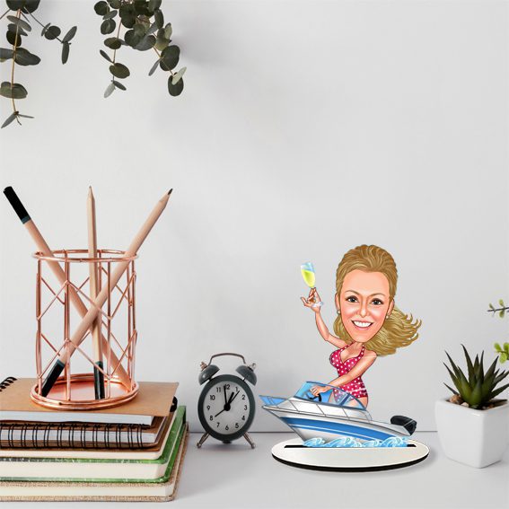 Emekli Tasarımlı Kadın Karikatür Biblo 17