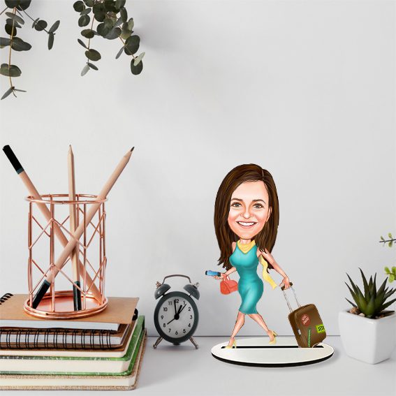 Emekli Tasarımlı Kadın Karikatür Biblo 19