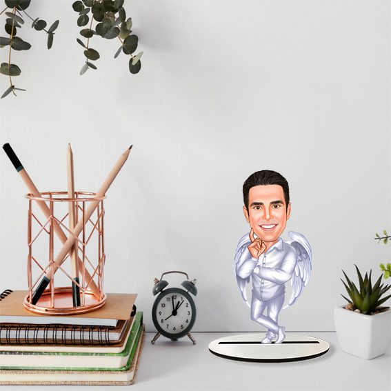 Melek Temalı Erkek Karikatür Biblo