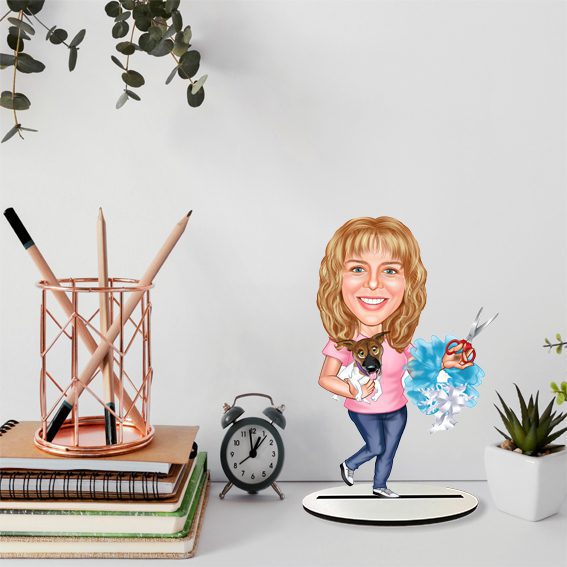 Köpek ve Kadın Karikatürlü Biblo 5