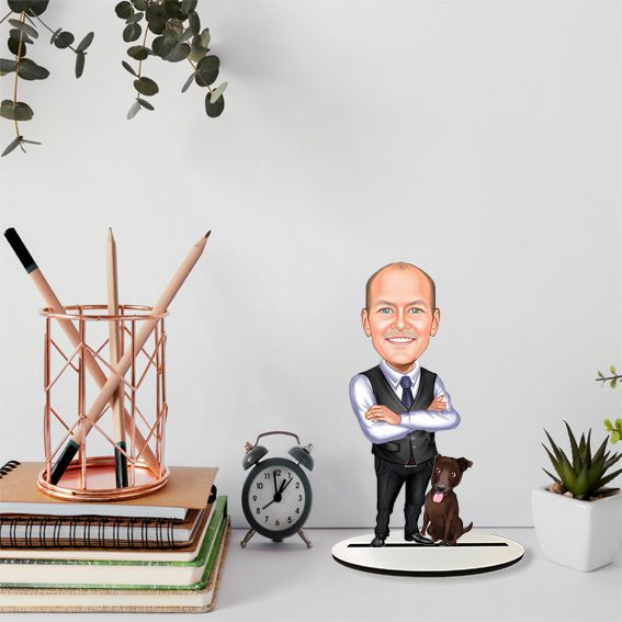 Erkek ve Köpek Karikatür Biblo 1