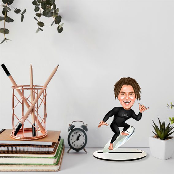 Erkek Sörfçü Karikatür Biblo 1