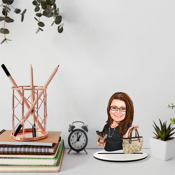 Köpek Ve Kadın Karikatürlü Biblo 6