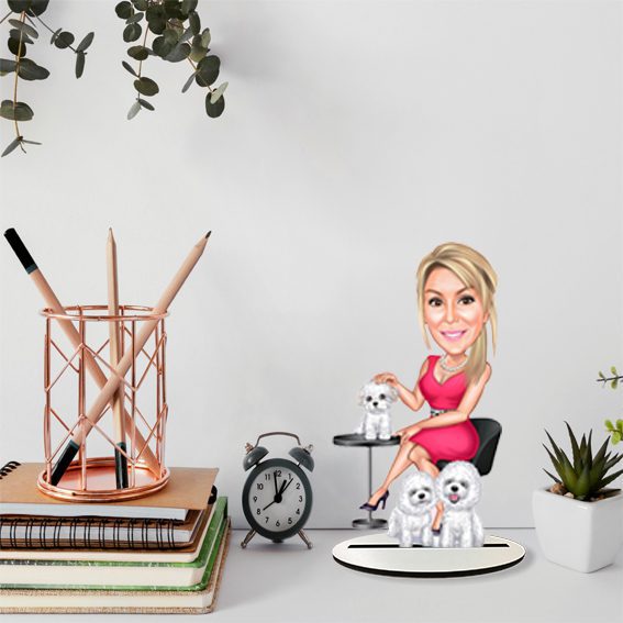 Köpek ve Kadın Karikatürlü Biblo 8