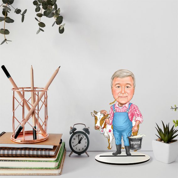 Çiftçi Erkek Karikatür Biblo 1