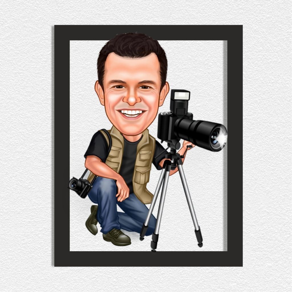 Alternative view of Fotoğrafçı Erkek Karikatürlü Ahşap Tablo