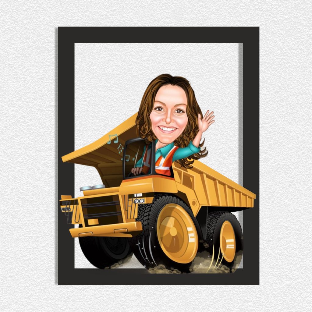 Alternative view of Kepçeci Kız Karikatürlü Ahşap Tablo