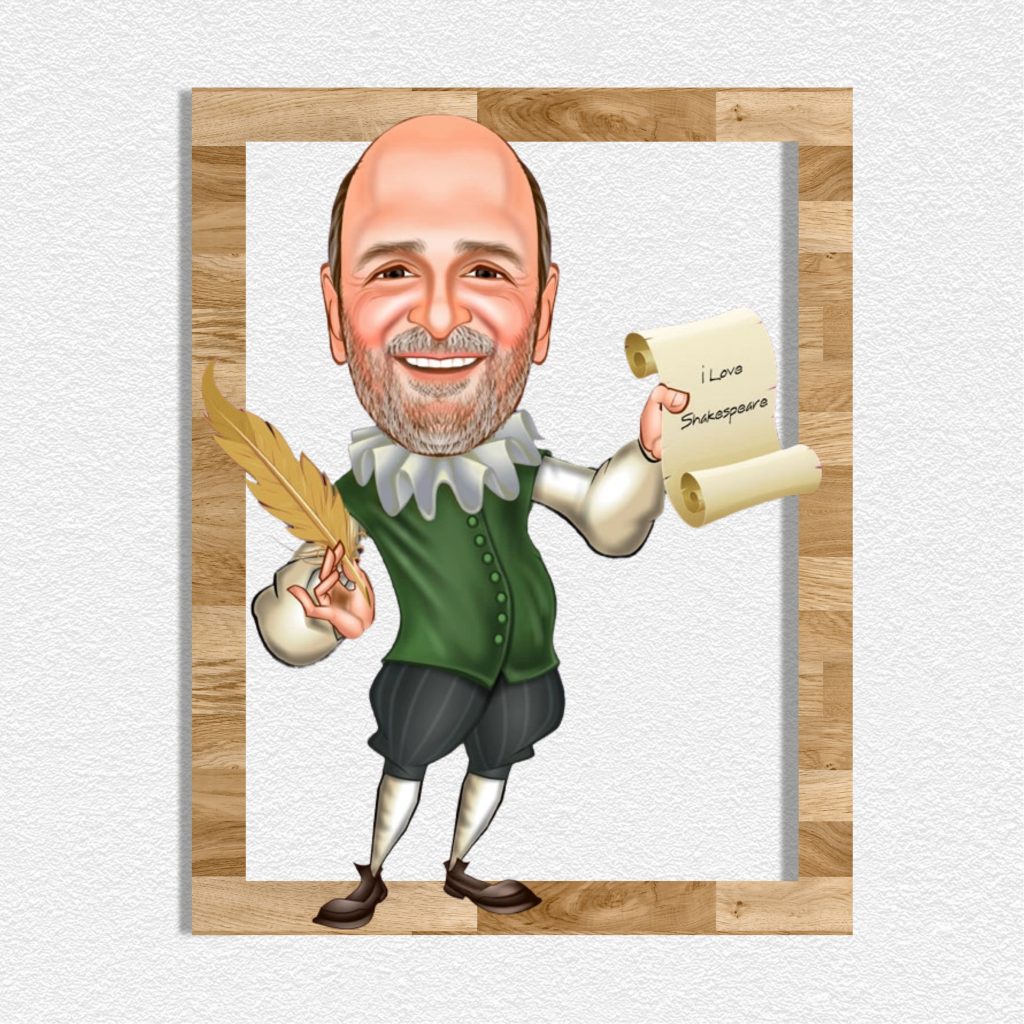 Tiyatrocu Erkek Karikatürlü Ahşap Tablo