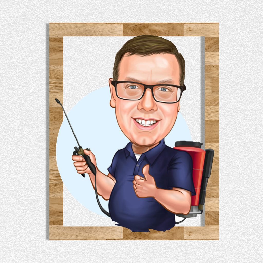 İlaşçı Erkek Karikatürlü Ahşap Tablo