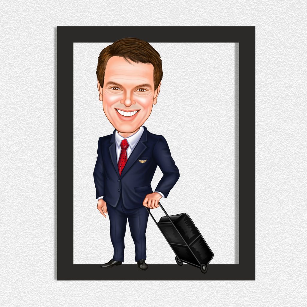 Alternative view of Kabin Memuru Erkek Karikatürlü Ahşap Tablo