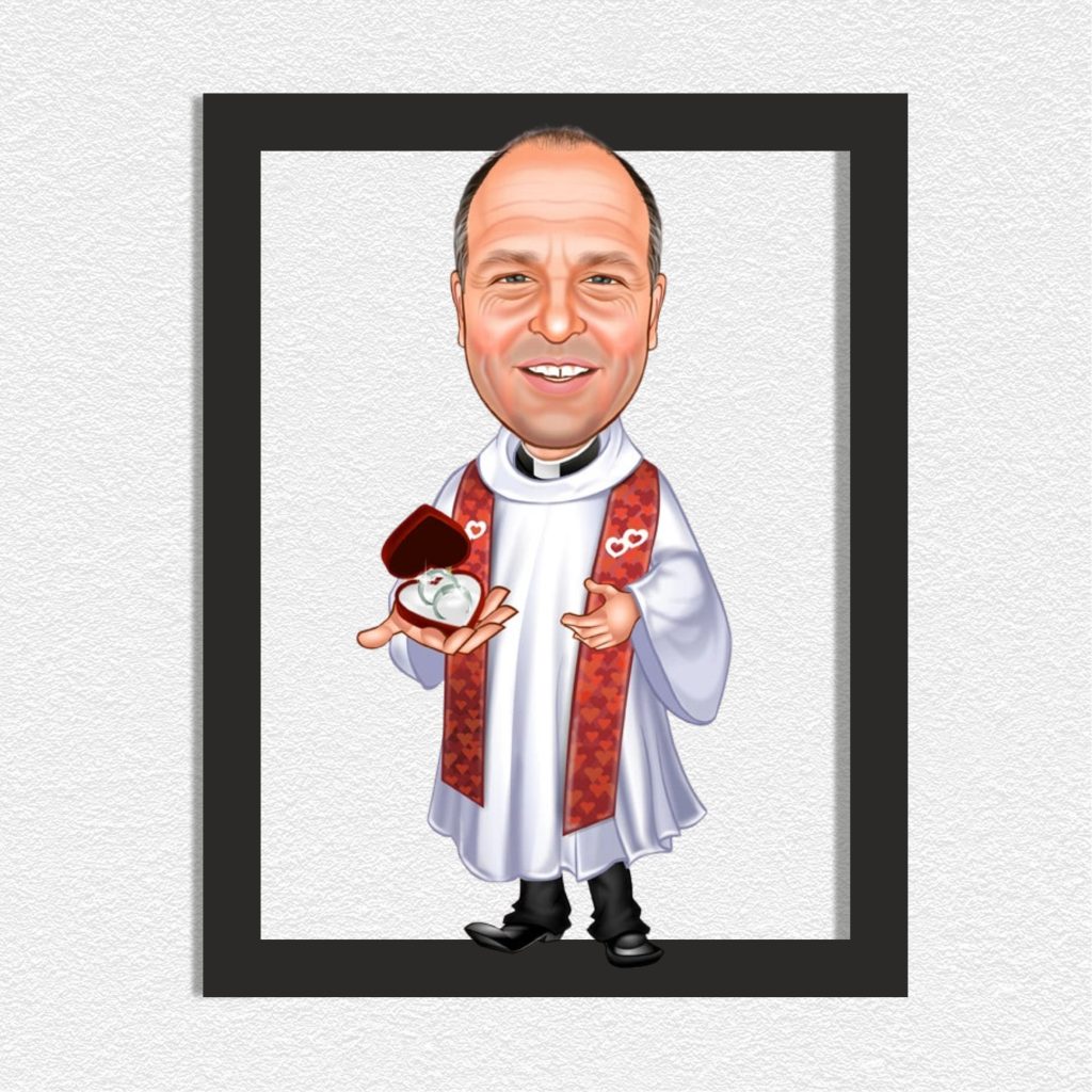 Alternative view of Nikah Memuru Erkek Karikatürlü Ahşap Tablo