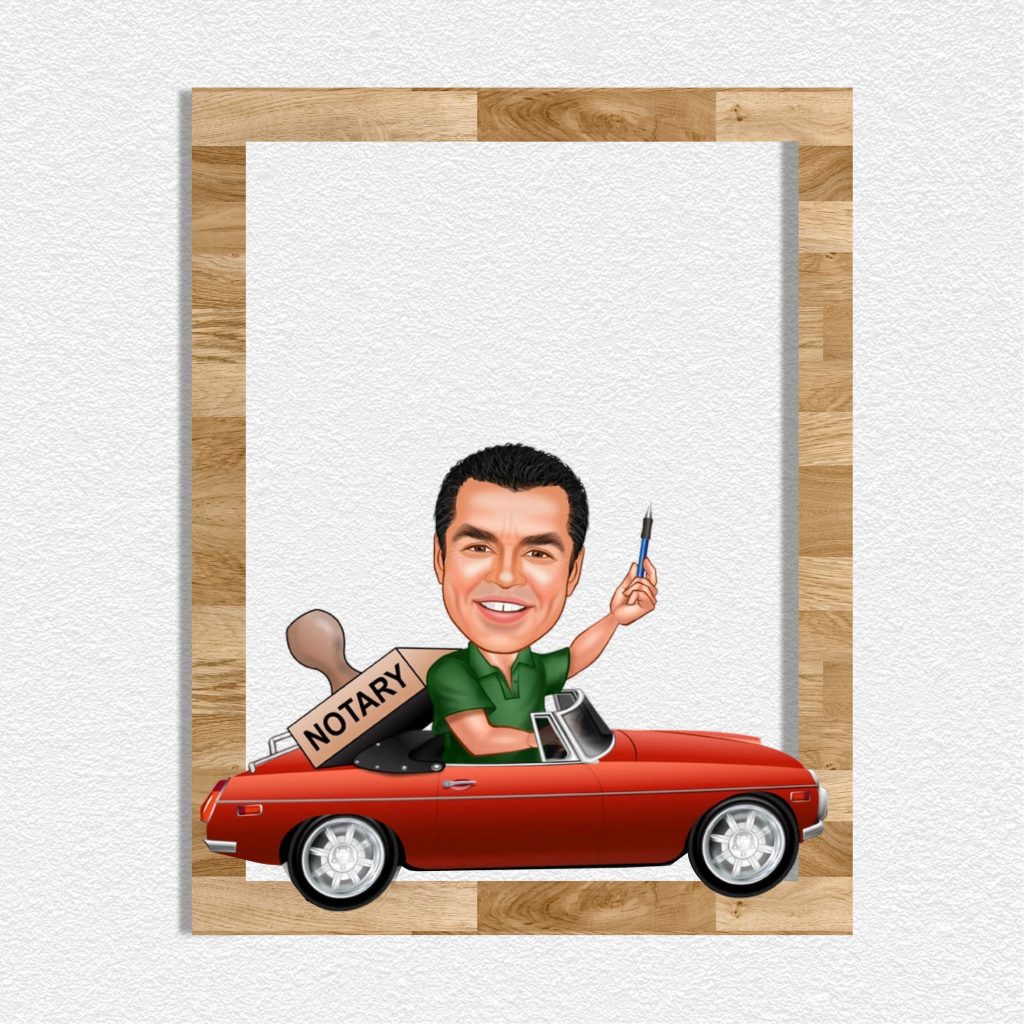 Noterci Erkek Karikatürlü Ahşap Tablo