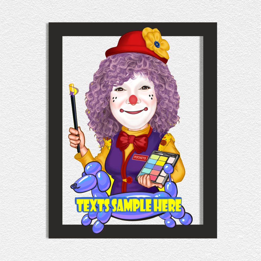 Alternative view of Palyaço Kız 1 Karikatürlü Ahşap Tablo