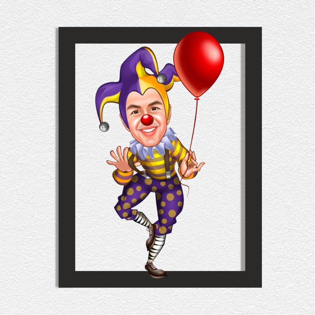 Alternative view of Palyaço Erkek 1 Karikatürlü Ahşap Tablo