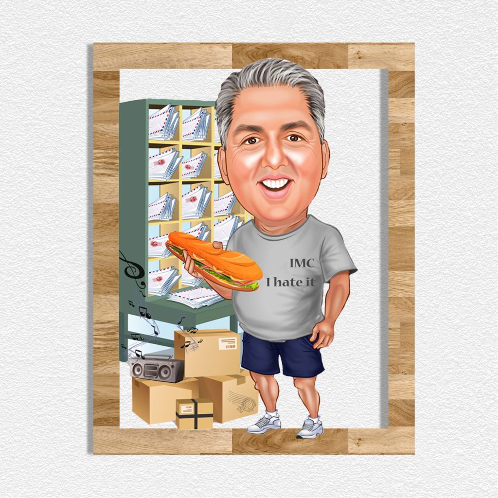 Postacı Erkek 2 Karikatürlü Ahşap Tablo