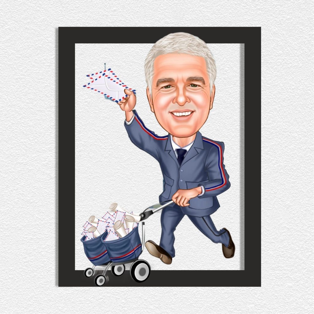 Alternative view of Postacı Erkek 1 Karikatürlü Ahşap Tablo