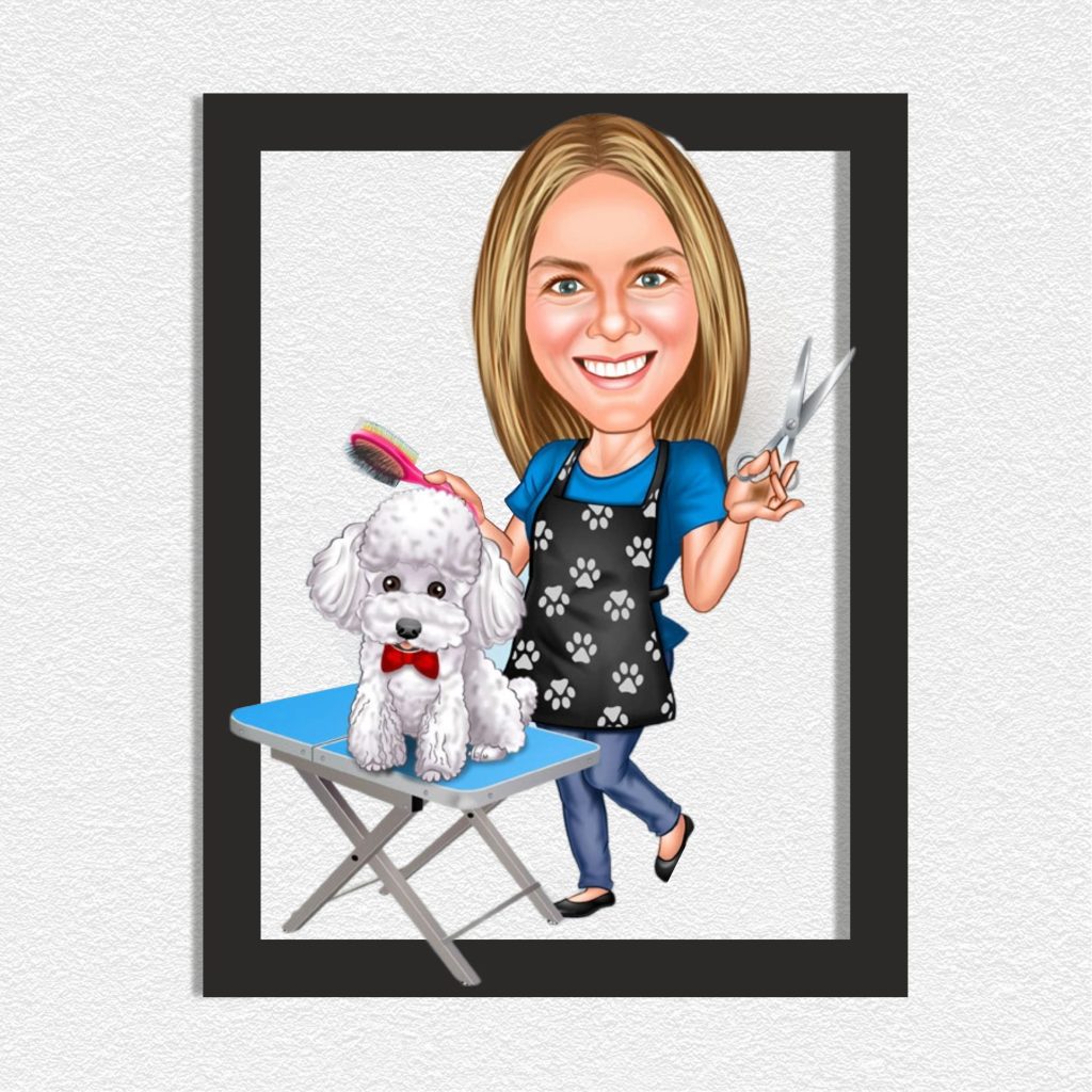 Alternative view of Veteriner Kız Karikatürlü Ahşap Tablo