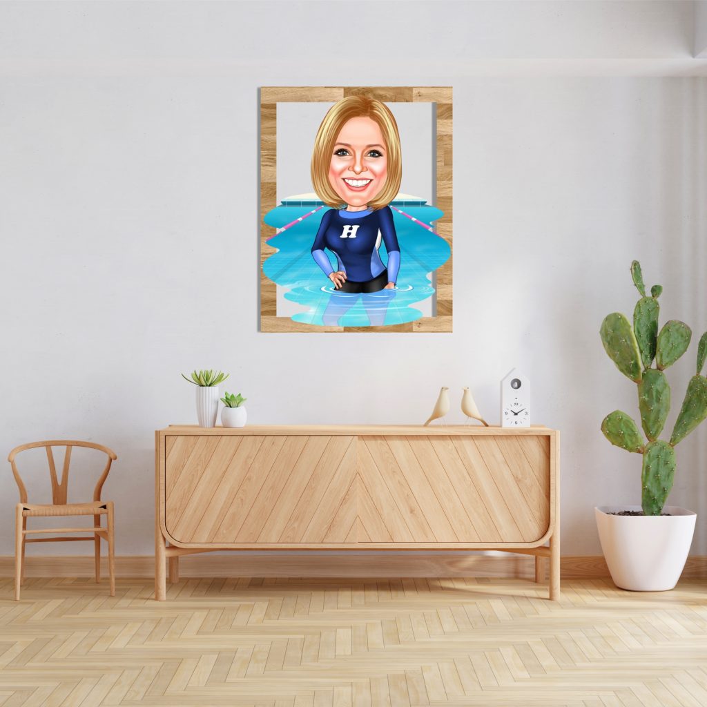 Alternative view of Yüzücü Kız Ahşap Tablo 1