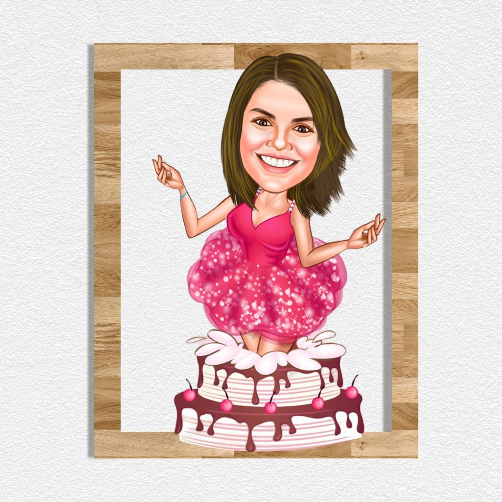 Kız Doğum Günü Karikatürlü Ahşap Tablo 1
