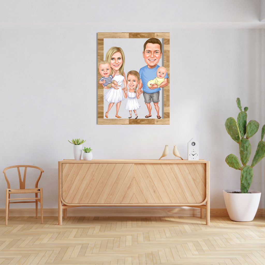 Alternative view of Aile Karikatürlü Ahşap Tablo 28