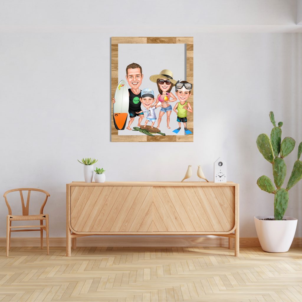 Alternative view of Aile Karikatürlü Ahşap Tablo 29