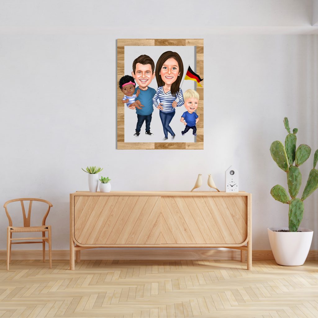 Alternative view of Aile Karikatürlü Ahşap Tablo 30