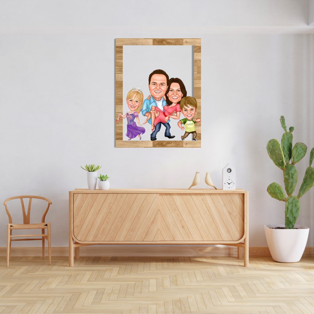 Alternative view of Aile Karikatürlü Ahşap Tablo 31