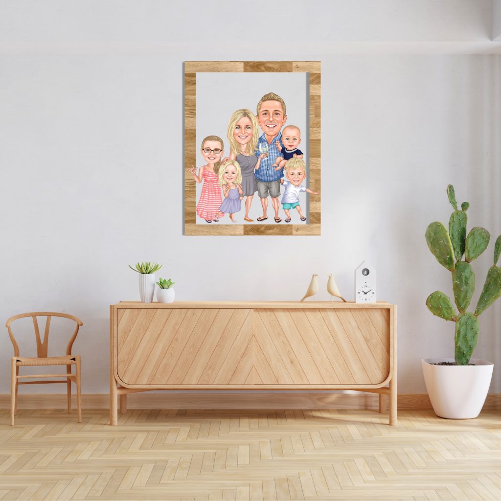 Alternative view of Aile Karikatürlü Ahşap Tablo 33