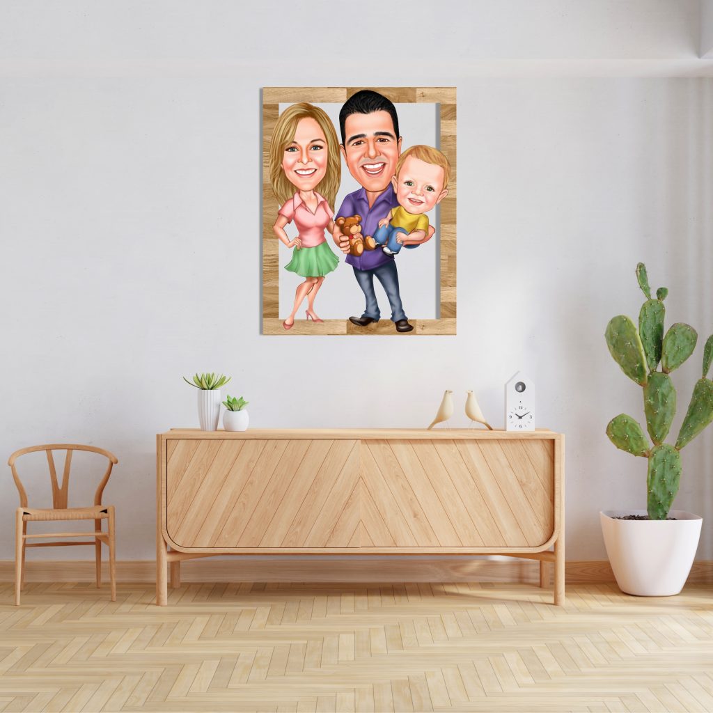 Alternative view of Aile Karikatürlü Ahşap Tablo 5