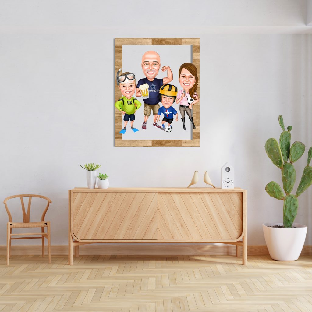 Alternative view of Aile Karikatürlü Ahşap Tablo 7