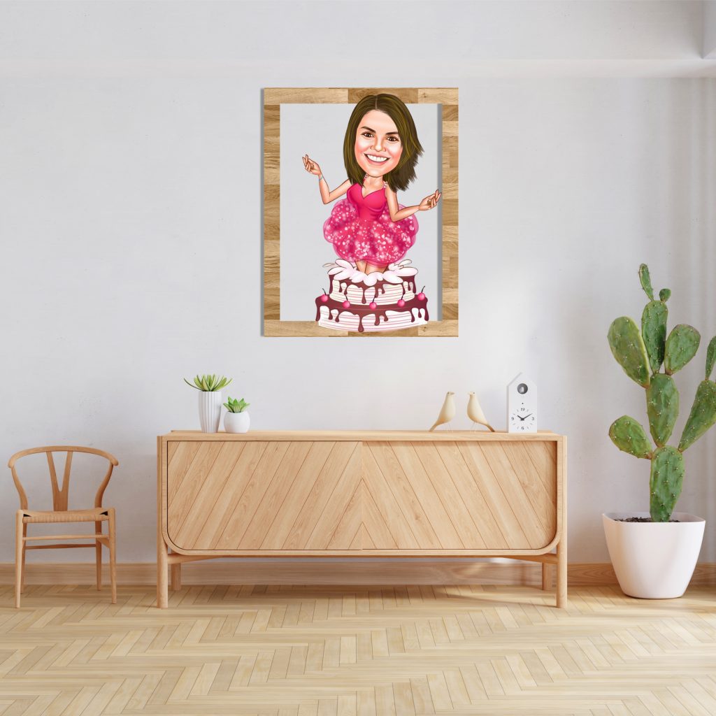 Alternative view of Kız Doğum Günü Karikatürlü Ahşap Tablo 1