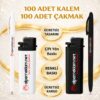 Promosyonn 100 Çakmak ve 100 Kalem Seti